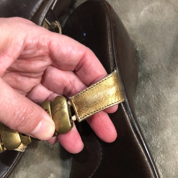 Size 7 Bronzed wedge heels - Picture 5 of 6